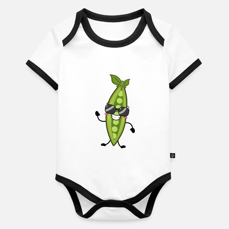 Erbsen Baby Bio-Kurzarm-Kontrastbody