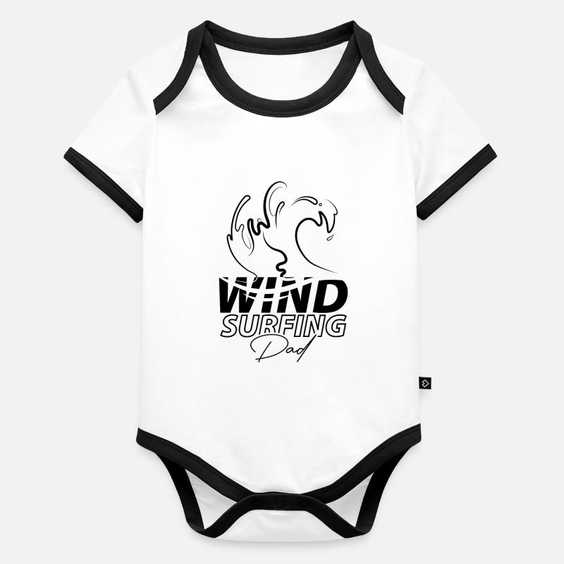 Windsurfer Wind Surfing Surfer Dad Organic Baby Contrasting Bodysuit