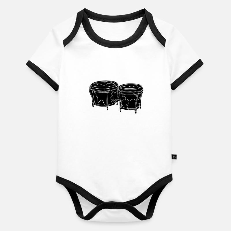 Tambours bongo Body Bébé bio contrasté manches courtes