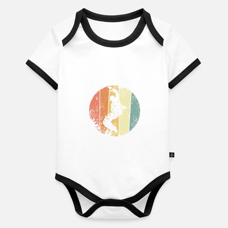 Breakdancer retro Hip Hop Tänzer Baby Bio-Kurzarm-Kontrastbody