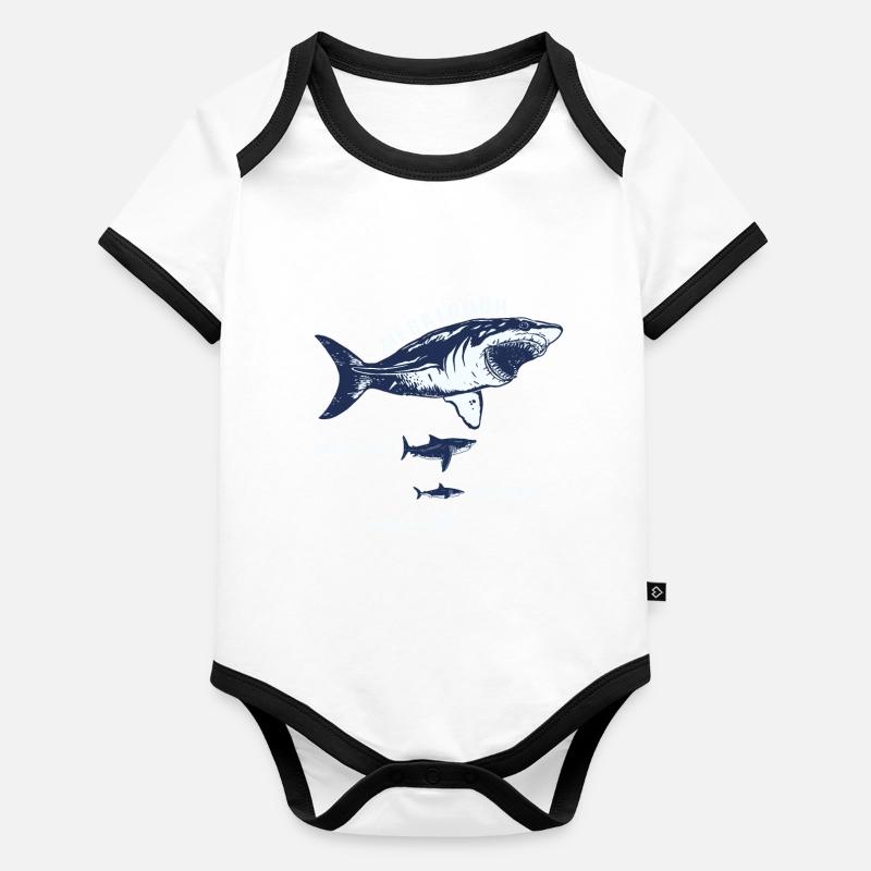 Requin requin de requin de megalodon requin blanc plongeur Body Bébé bio contrasté manches courtes