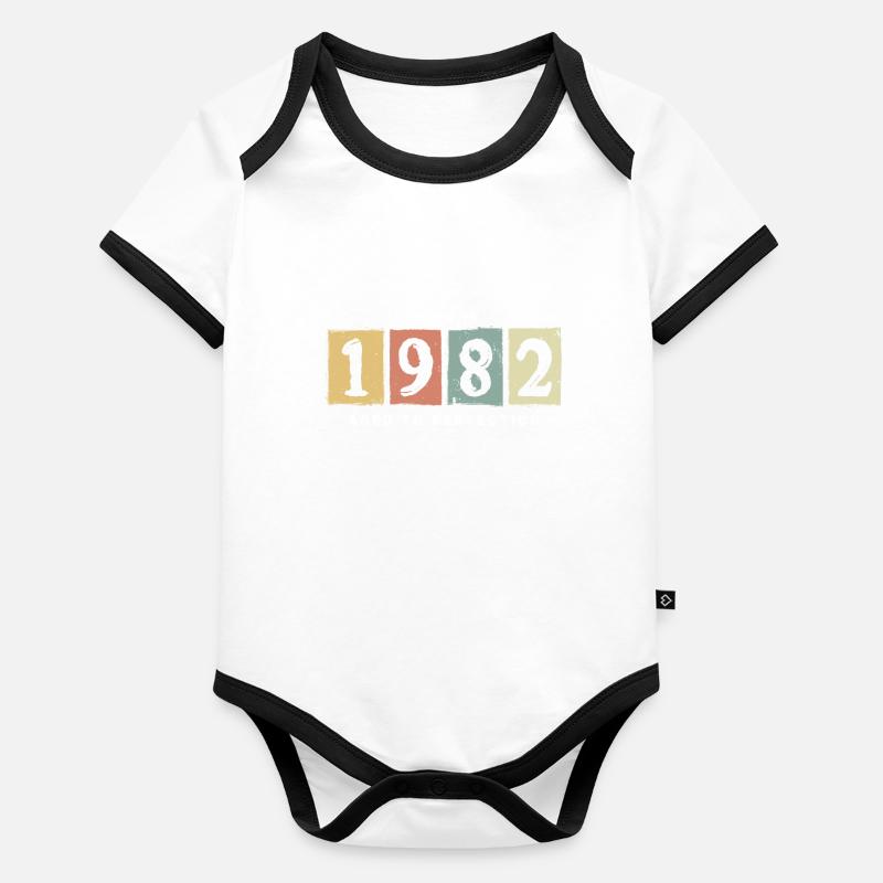 1982 Birthday vintage gift idea Organic Baby Contrasting Bodysuit