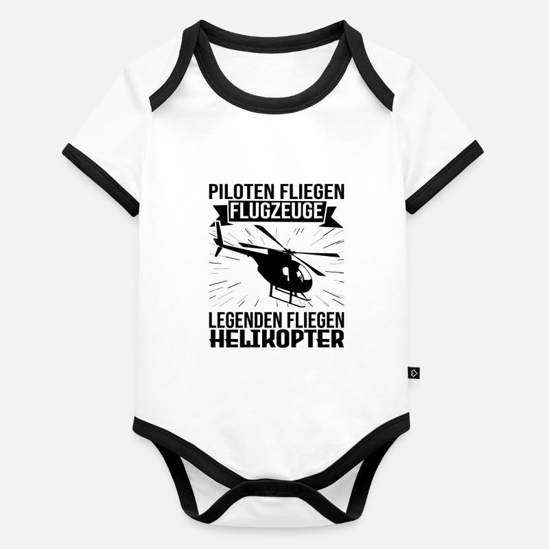 Helikopter Pilot Hubschrauber Baby Bio-Kurzarm-Kontrastbody