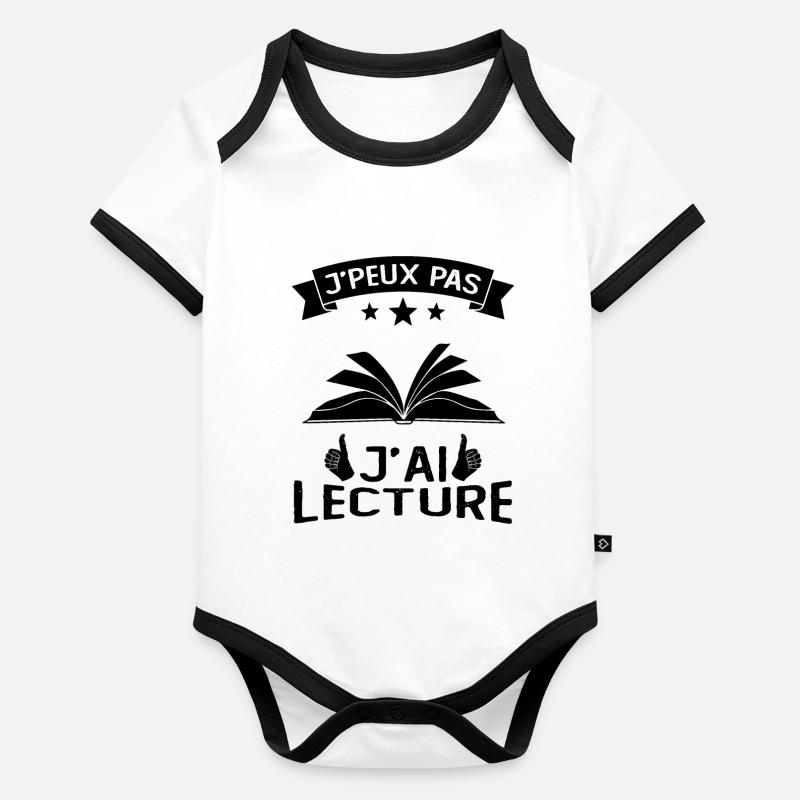 Je Peux Pas J'Ai Lecture Body Bébé bio contrasté manches courtes