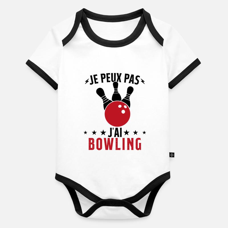 Je Peux Pas J'ai Bowling Body Bébé bio contrasté manches courtes