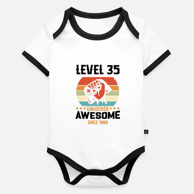Level 35 complete 1988 Birthday Gift Organic Baby Contrasting Bodysuit