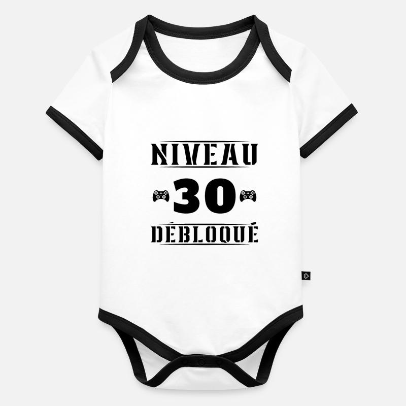 Niveau 30 Débloqué Body Bébé bio contrasté manches courtes