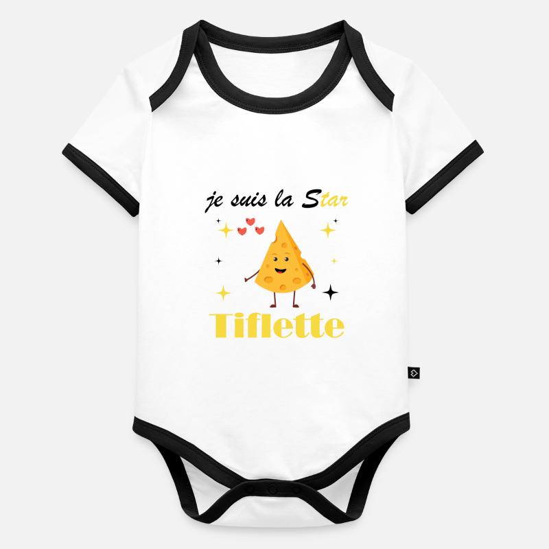 Ich bin der Tiflette-Star Baby Bio-Kurzarm-Kontrastbody