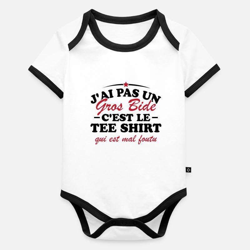 J'ai pas un gros bide Body Bébé bio contrasté manches courtes