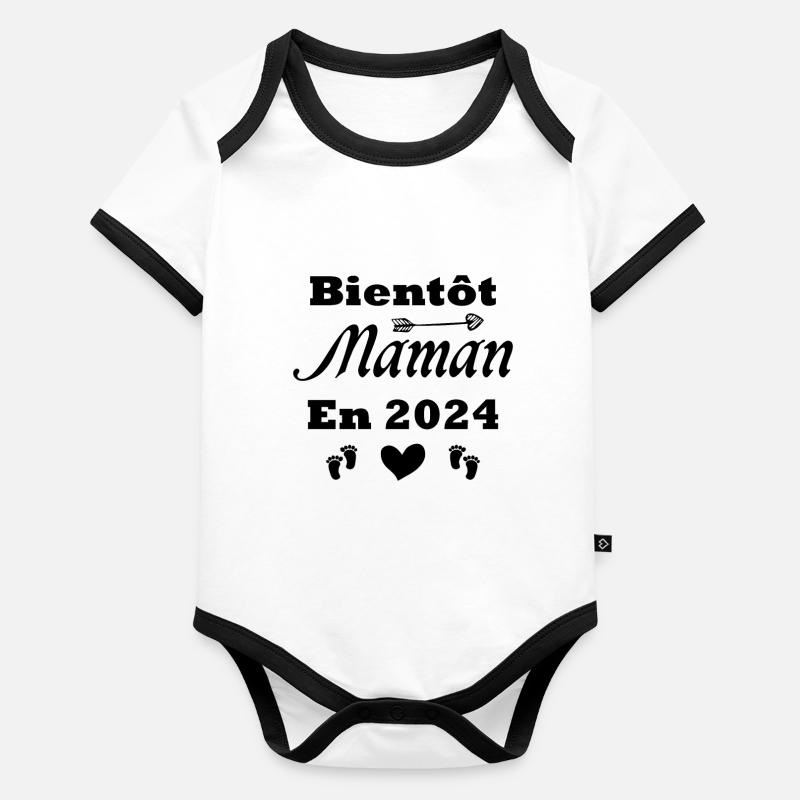 Bald Mama 2024 Baby Bio-Kurzarm-Kontrastbody