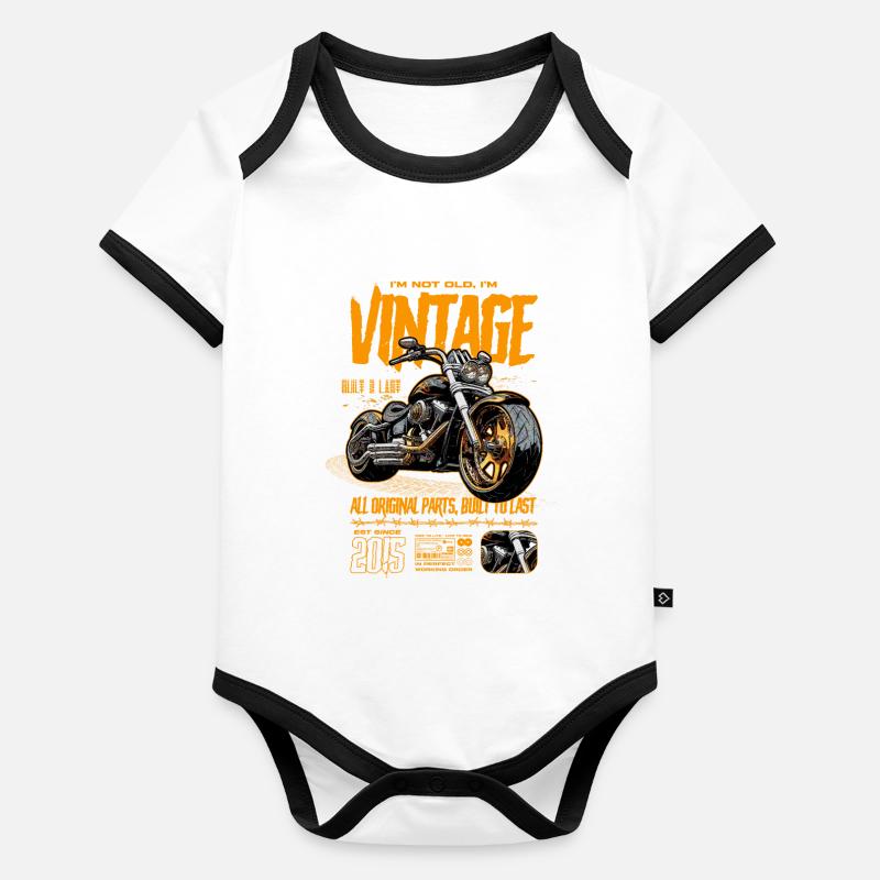 Motorrad Geburtstag 2015 geboren Baby Bio-Kurzarm-Kontrastbody
