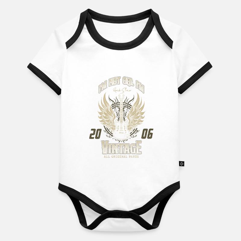 Ich bin nicht alt, ich bin Vintage Retro 2006 Gitarrist Baby Bio-Kurzarm-Kontrastbody