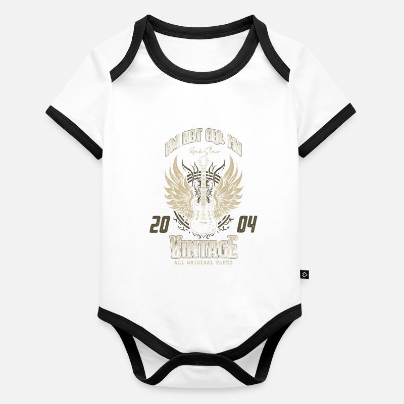 Ich bin nicht alt, ich bin Vintage Retro 2004 Gitarrist Baby Bio-Kurzarm-Kontrastbody