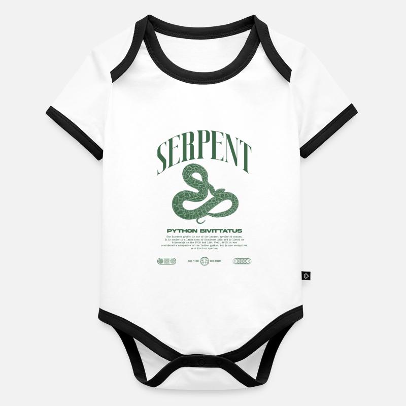 Python Birman Moderne Reptile Keeper Streetwear Body Bébé bio contrasté manches courtes