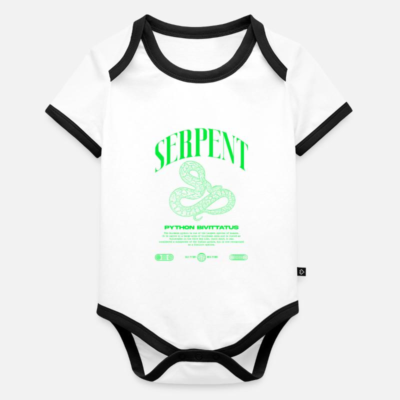 Burmese Python Modern Reptile Keeper Streetwear Organic Baby Contrasting Bodysuit