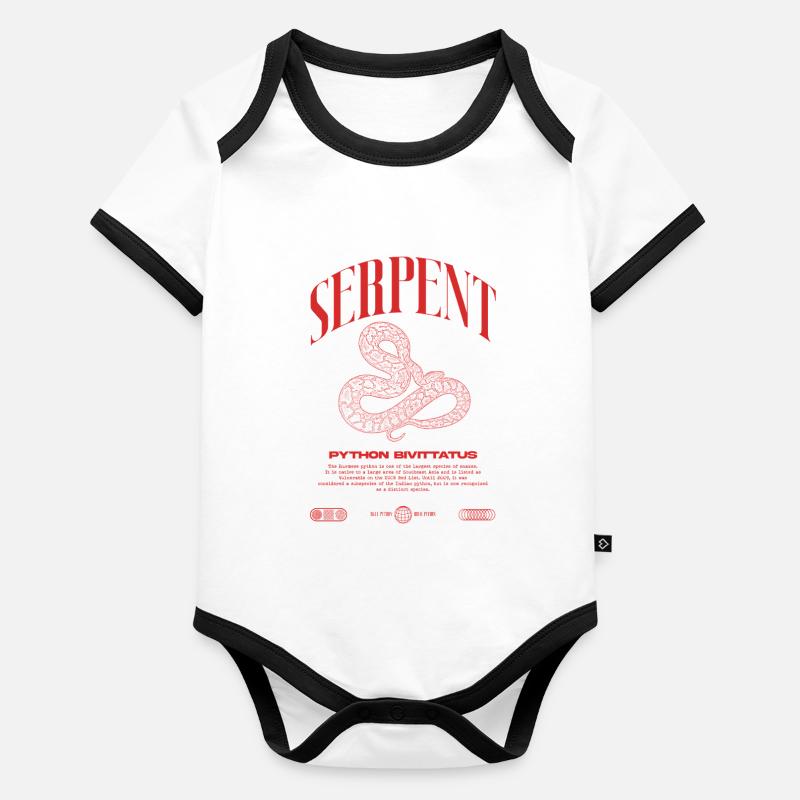Burmese Python Modern Reptile Keeper Streetwear Organic Baby Contrasting Bodysuit