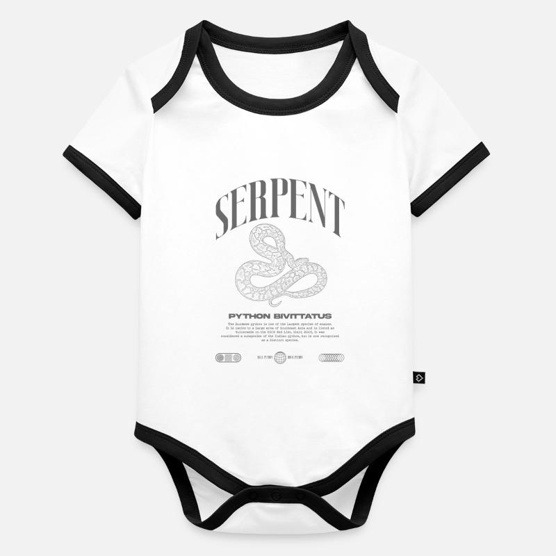Burmesische Python Moderne Reptilienhalter Streetwear Baby Bio-Kurzarm-Kontrastbody