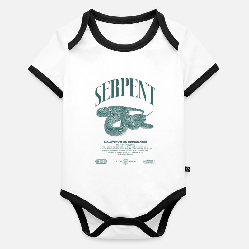 Reticulated Python Reptile Keeper Streetwear Organic Baby Contrasting Bodysuit