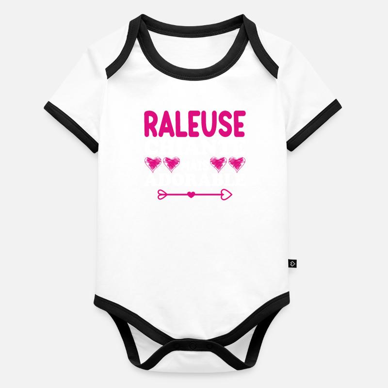 Raleuse Chiante Mais Adorable Body Bébé bio contrasté manches courtes