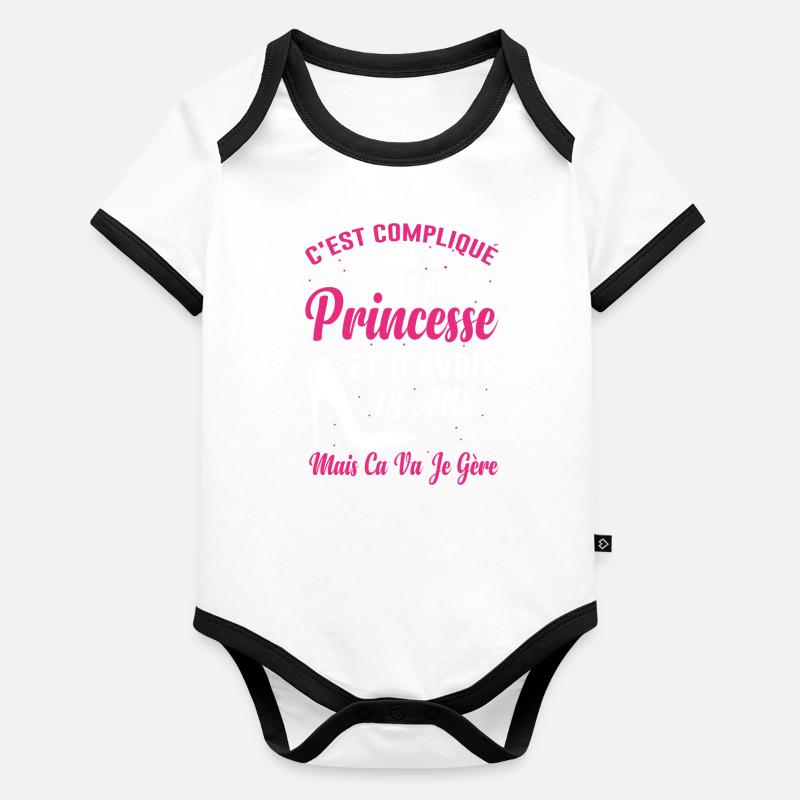 princesse 13 ans Body Bébé bio contrasté manches courtes