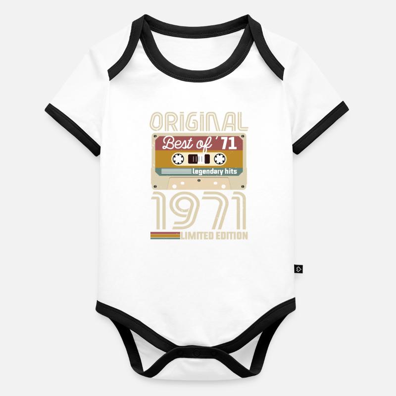 Vintage Geburtstag Originelle Geschenkidee 1971 Baby Bio-Kurzarm-Kontrastbody