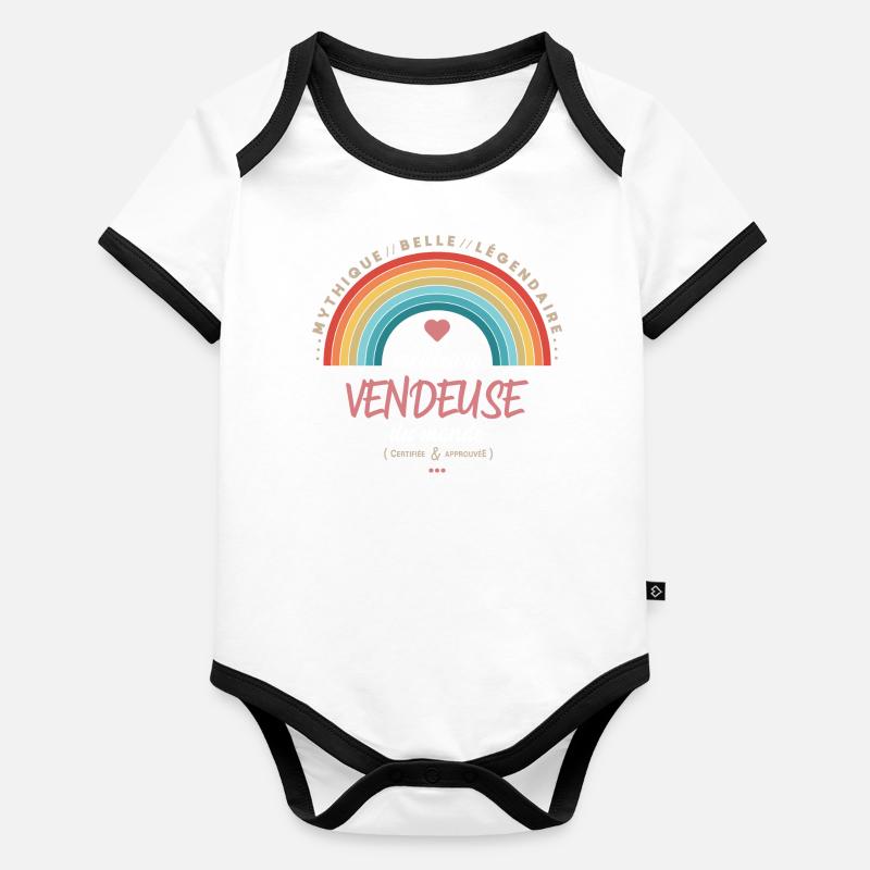 Meilleure vendeuse du monde Body Bébé bio contrasté manches courtes