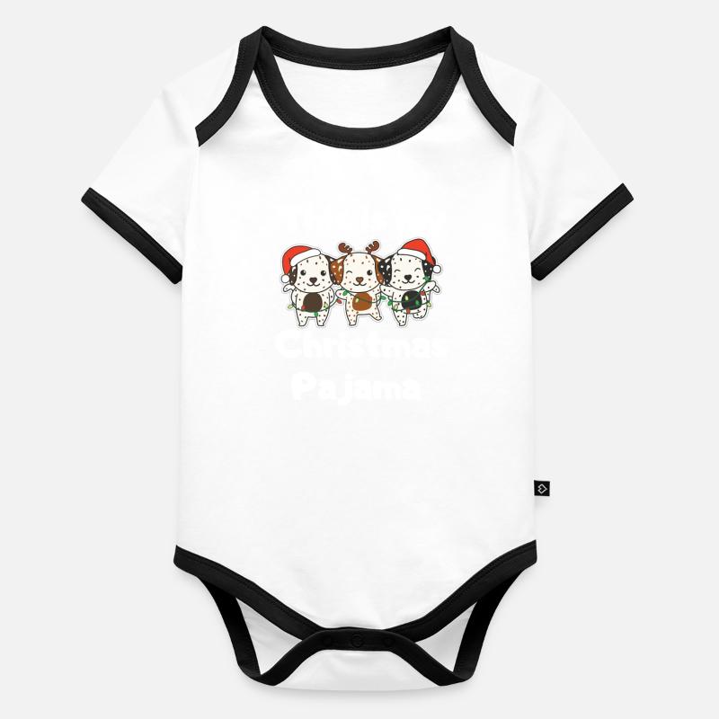 Pyjamas de Noël dalmate Chiens Body Bébé bio contrasté manches courtes