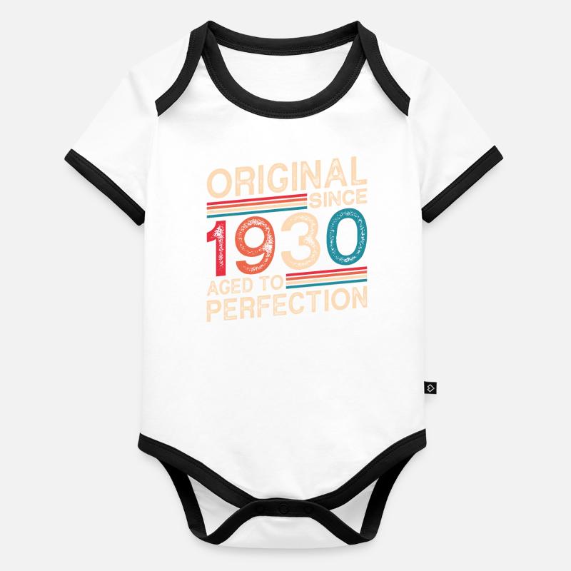 Original seit 1930 Perfekt gealtert Baby Bio-Kurzarm-Kontrastbody
