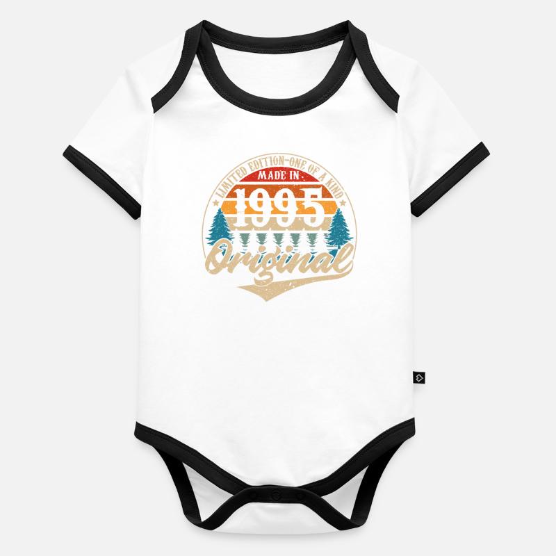 Hergestellt 1995 Original Baby Bio-Kurzarm-Kontrastbody