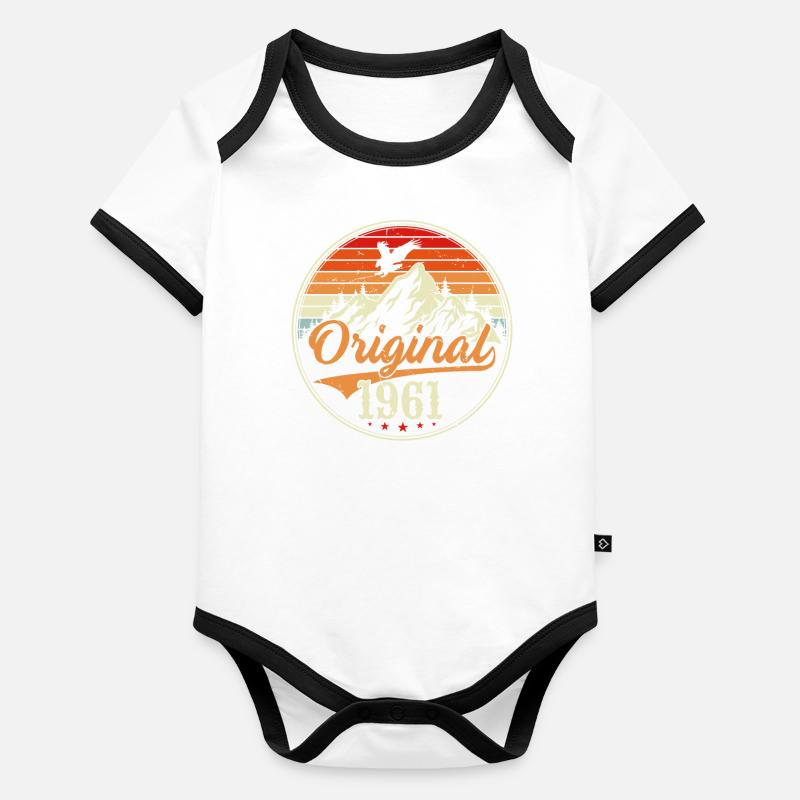 Original 1961 Baby Bio-Kurzarm-Kontrastbody