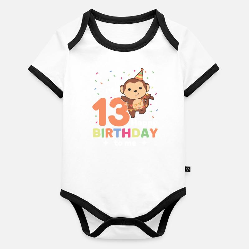 Singe pour les enfants de treize ans Body Bébé bio contrasté manches courtes
