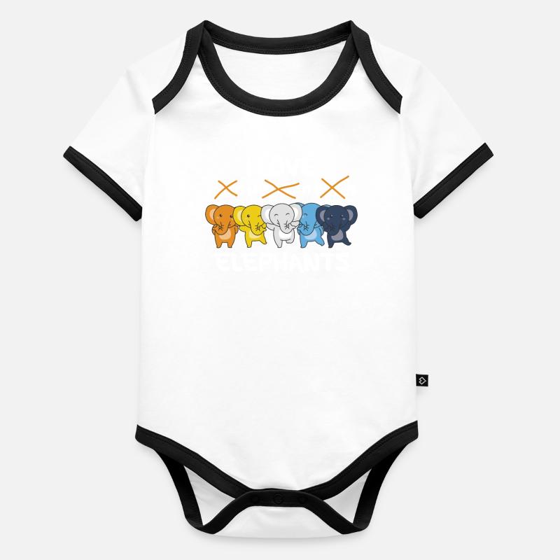 Aroace Flag Pride LGBTQ süße Elefant Baby Bio-Kurzarm-Kontrastbody