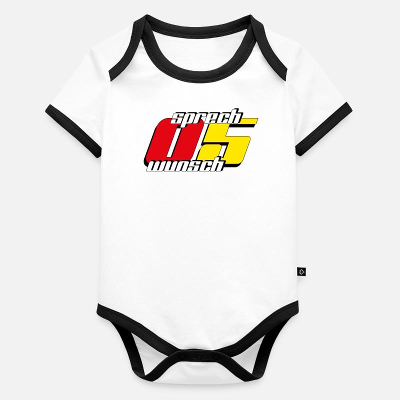 Sprechwunsch 0 und 5 Baby Bio-Kurzarm-Kontrastbody