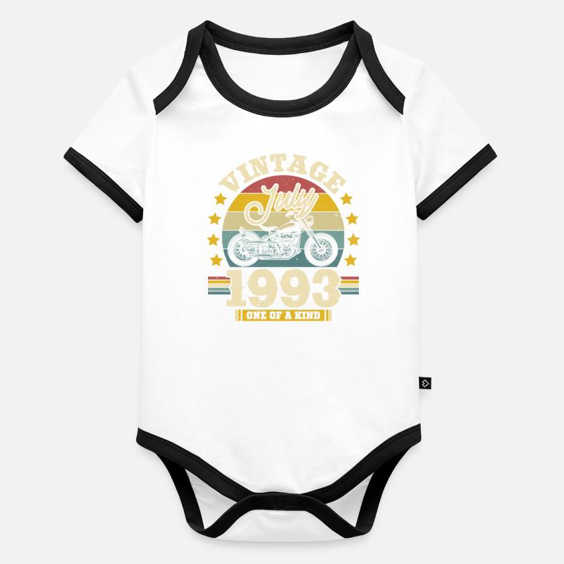 Birthday Gift - July 1993 Organic Baby Contrasting Bodysuit