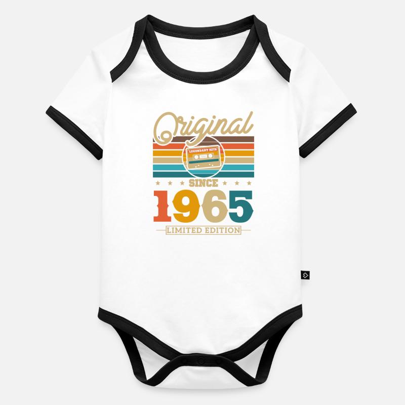 Birthday present 1965 Organic Baby Contrasting Bodysuit