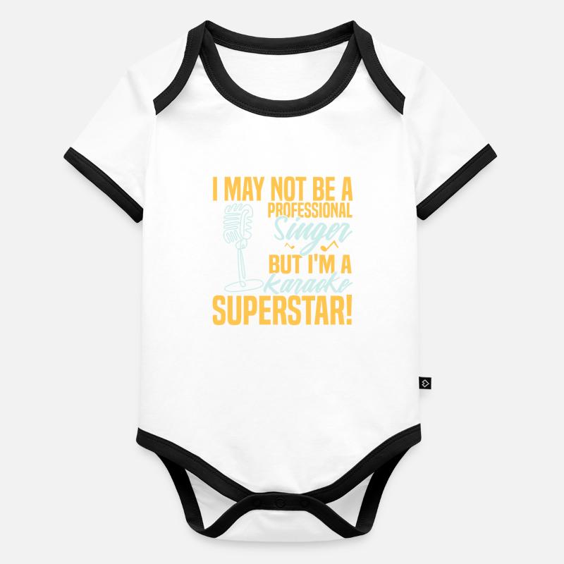 Karaoke Sänger Spruch Retro Karaoke Superstar Baby Bio-Kurzarm-Kontrastbody