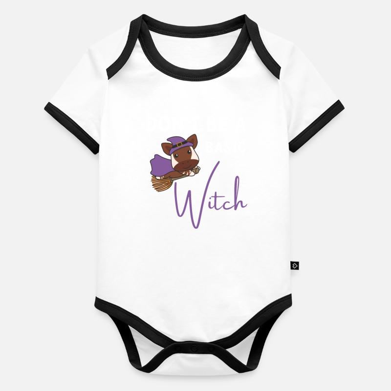 Okapi Halloween Witches don't be a basic witch Organic Baby Contrasting Bodysuit