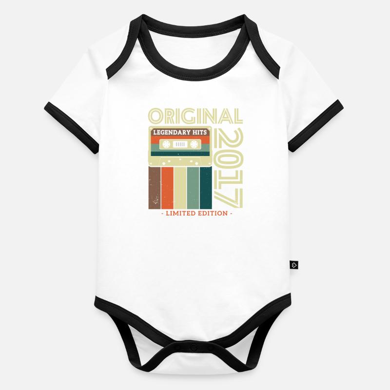 2017 Retro Geburtstag Baby Bio-Kurzarm-Kontrastbody