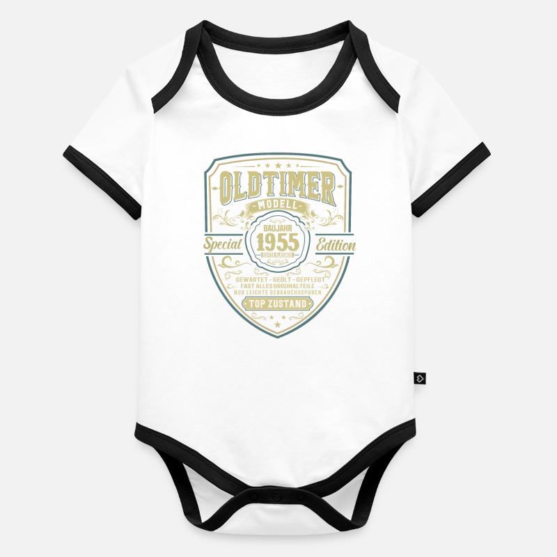 Legendärer Geburtstag 1955 Baby Bio-Kurzarm-Kontrastbody