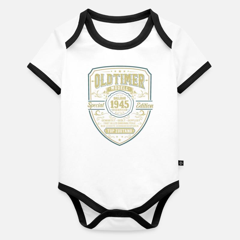 Nostalgisches Geschenk 1945 78. Geburtstag Baby Bio-Kurzarm-Kontrastbody