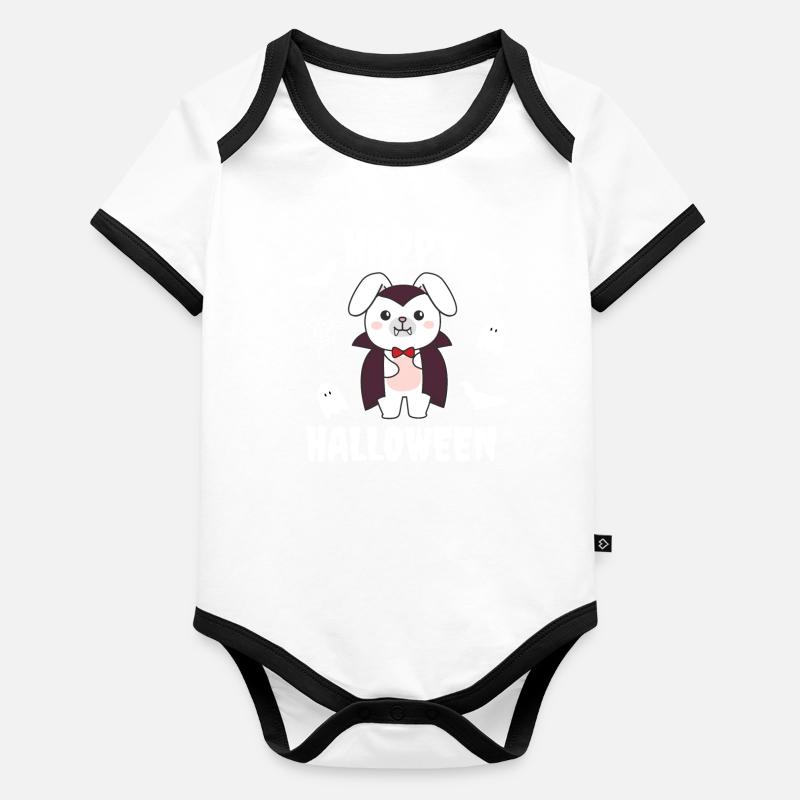 Bunny Happy Halloween Mignon Vampire Costume Body Bébé bio contrasté manches courtes