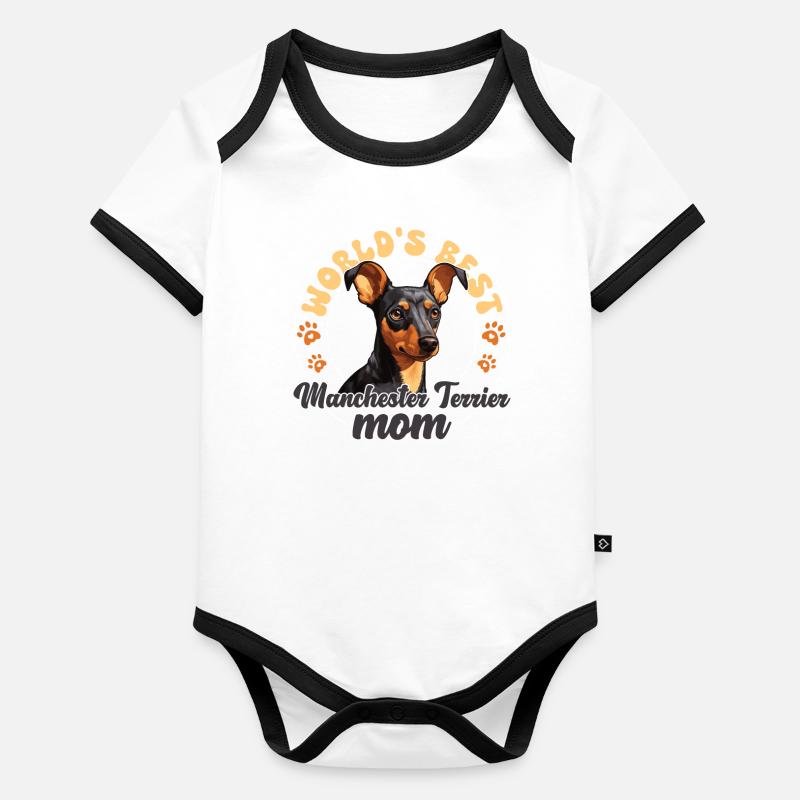 Terrier Groovy Manchester Terrier mom Baby Bio-Kurzarm-Kontrastbody