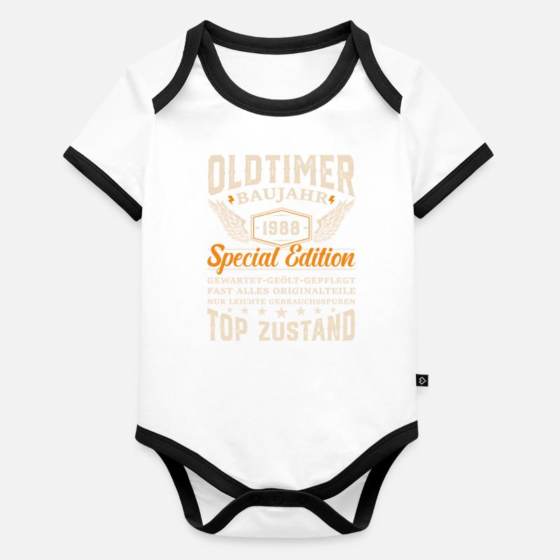 1988 Oldtimer Geschenk Baby Bio-Kurzarm-Kontrastbody