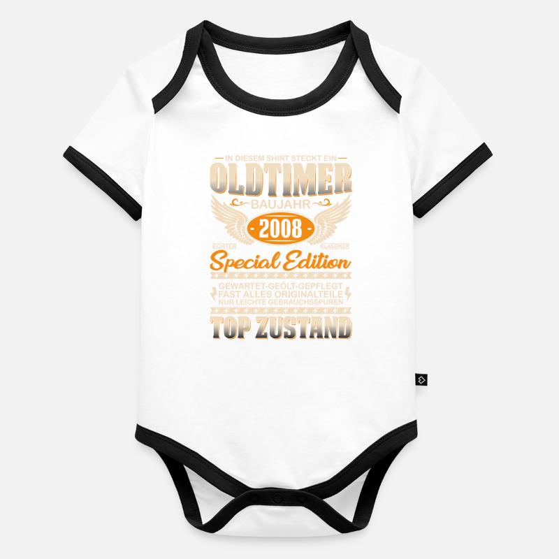 Oldtimer 2008 Geburtstagsgeschenk Baby Bio-Kurzarm-Kontrastbody