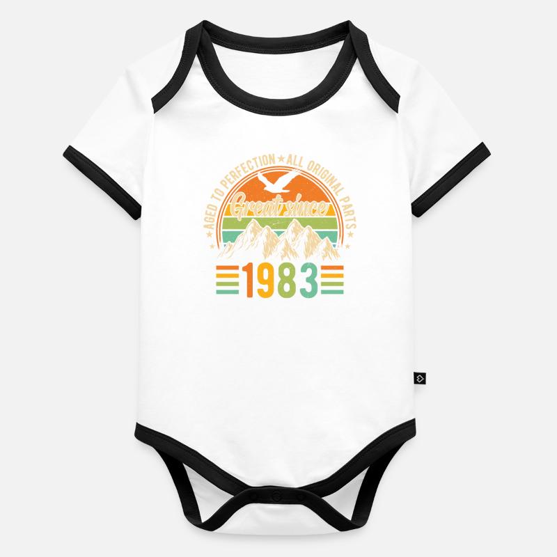 1983 Birthday Organic Baby Contrasting Bodysuit