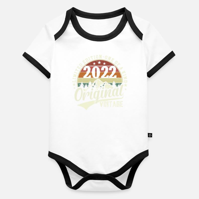 Legendäres 2022 - Jubiläums Baby Bio-Kurzarm-Kontrastbody