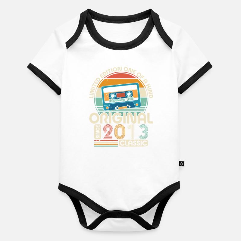 Retro Geburtstagsjubiläum 2013 Baby Bio-Kurzarm-Kontrastbody