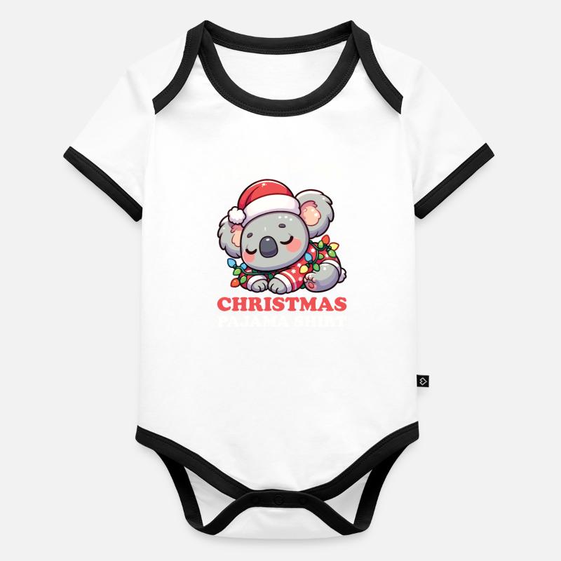 Pyjama de Noël Koala Koalas Body Bébé bio contrasté manches courtes