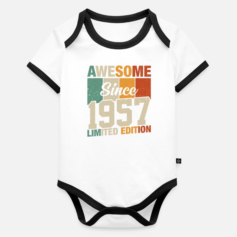 Légendes de 1957 Body Bébé bio contrasté manches courtes