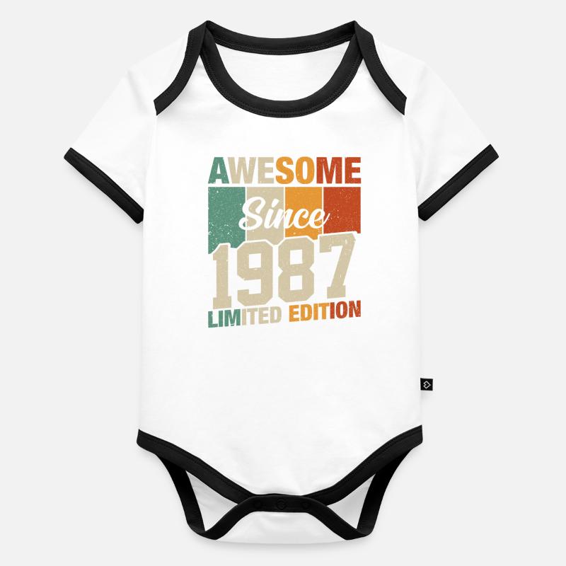 Légendes de 1987 Body Bébé bio contrasté manches courtes